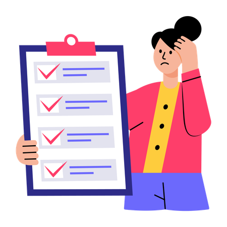 Une livreuse consulte la liste de livraison  Illustration