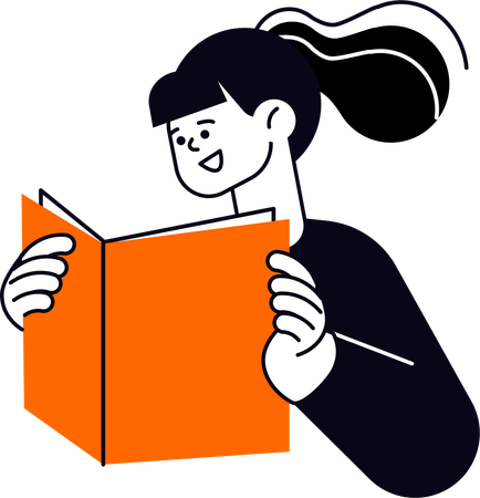 Livro de leitura de menina  Ilustração