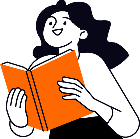 Livro de leitura de menina  Ilustração