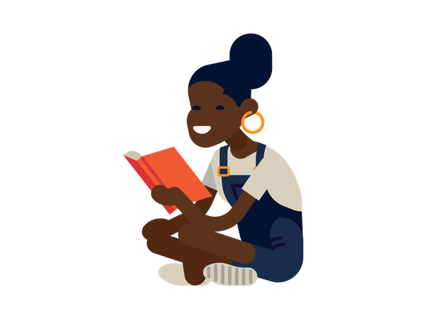 Livro de leitura de menina  Ilustração