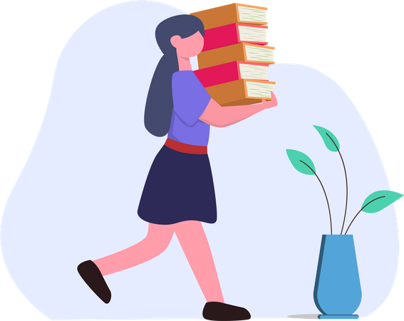 Livro de leitura de menina  Ilustração