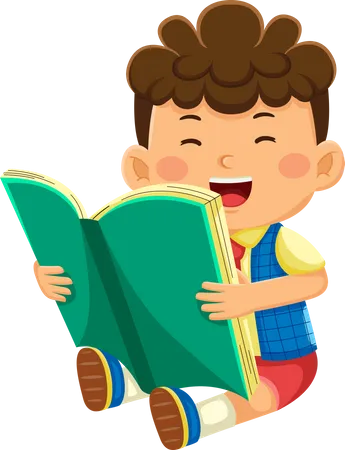 Livro de leitura de menino  Ilustração