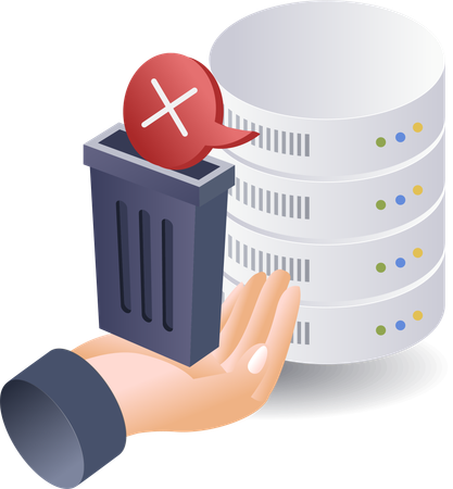 Sistema de banco de dados de lixo  Ilustração