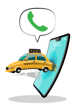 Llamar al servicio de taxi  Ilustración