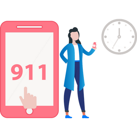 Llame al 911 en caso de emergencia  Ilustración