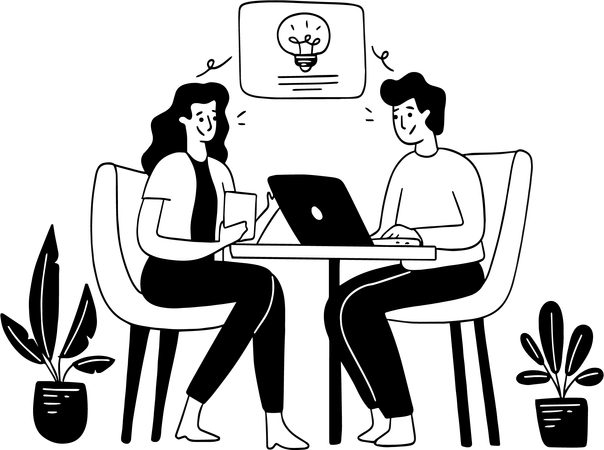 Lluvia de ideas en equipo  Ilustración