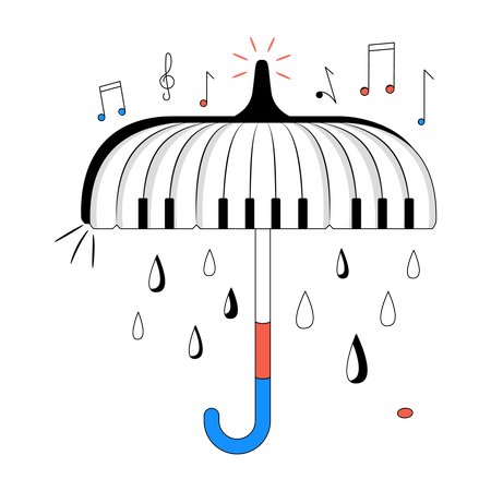 Lluvia de musica  Ilustración