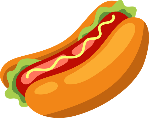 Loaded Hot Dog  Illustration