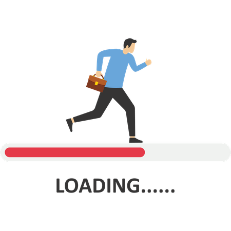 Loading bar almost complete with business  イラスト