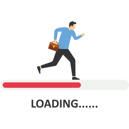 Loading bar almost complete with business  Illustration