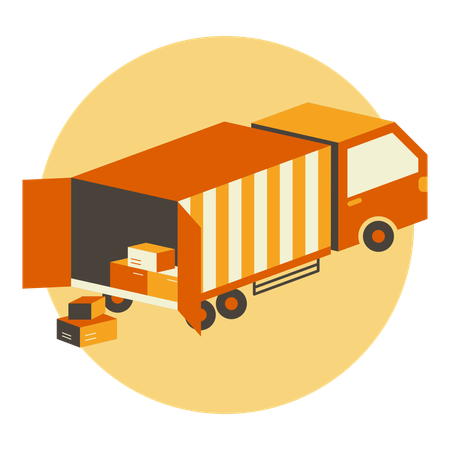 Loading Delivery Truck  Illustration