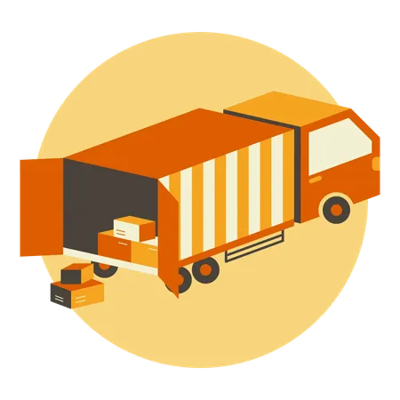 Loading Delivery Truck  Illustration