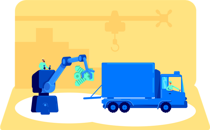 Loading product in van  Illustration