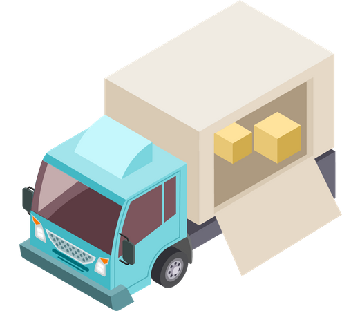 Loading Shipping Truck Illustration