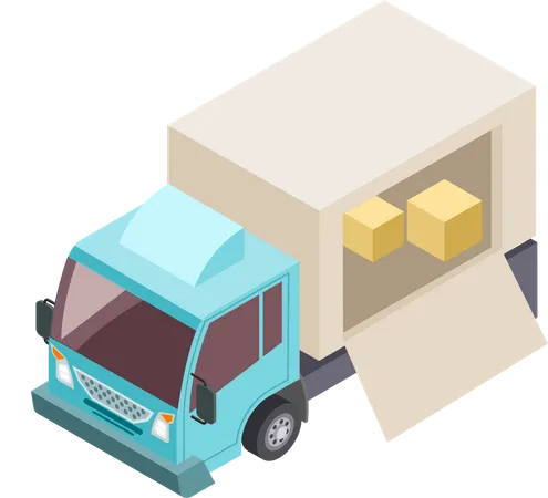 Loading Shipping Truck  Illustration