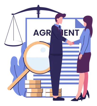 Loan Agreement Flat Style Illustration Vector Design Illustration