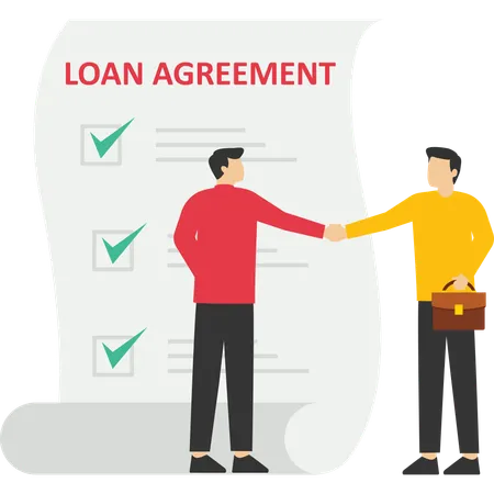 Loan agreement borrow money from bank  Illustration