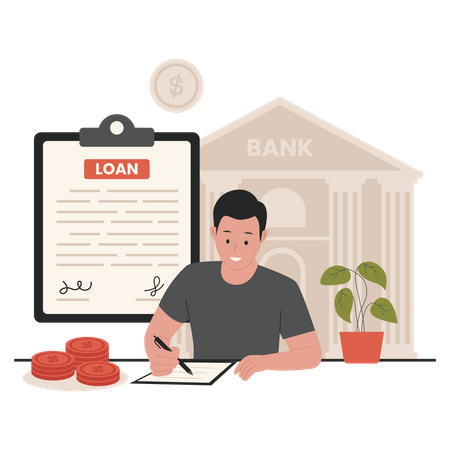 Premium Loan Concept Illustration pack from Business Illustrations