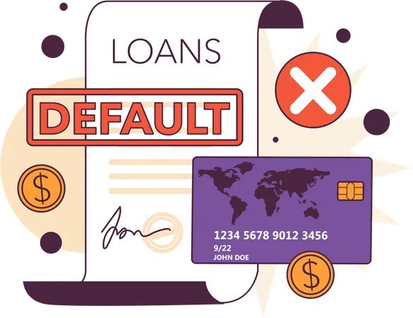 Loan default with credit card  Illustration
