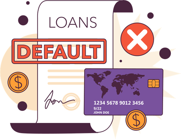 Loan default with credit card  Illustration