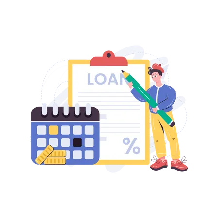 Loan repayment date Illustration