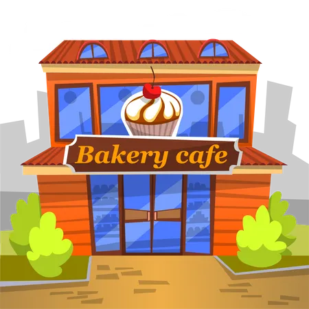 Local bakery cafe  Illustration