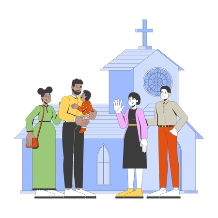 Local church Sunday service  Illustration