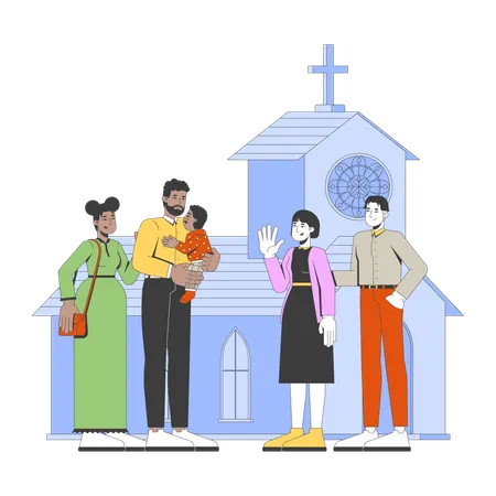 Local church Sunday service  Illustration