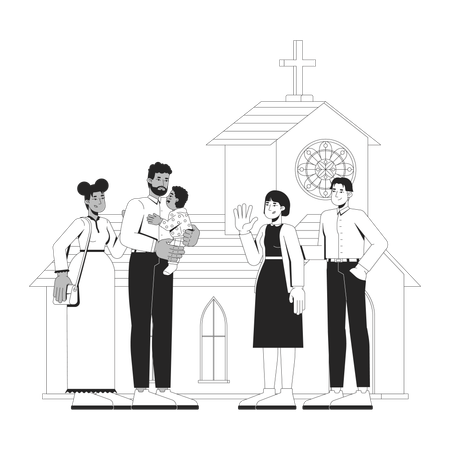 Local church Sunday service  Illustration