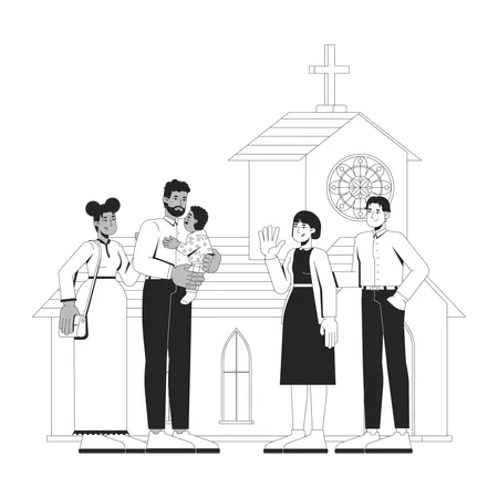 Local church Sunday service  Illustration