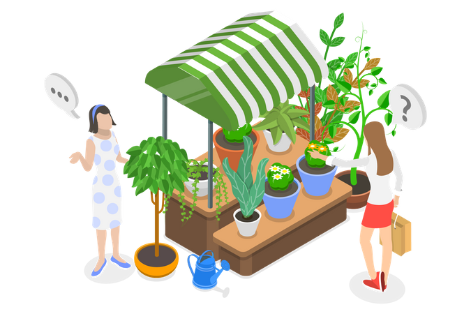 Local Houseplant Shop  Illustration