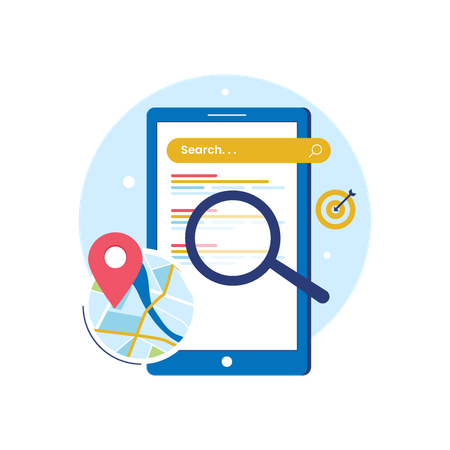 Mapa de SEO local  Ilustração