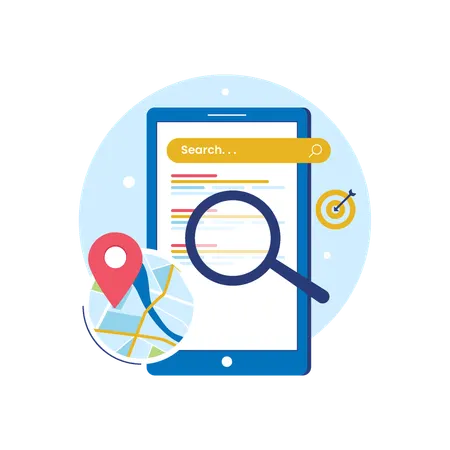 Mapa de SEO local  Ilustração