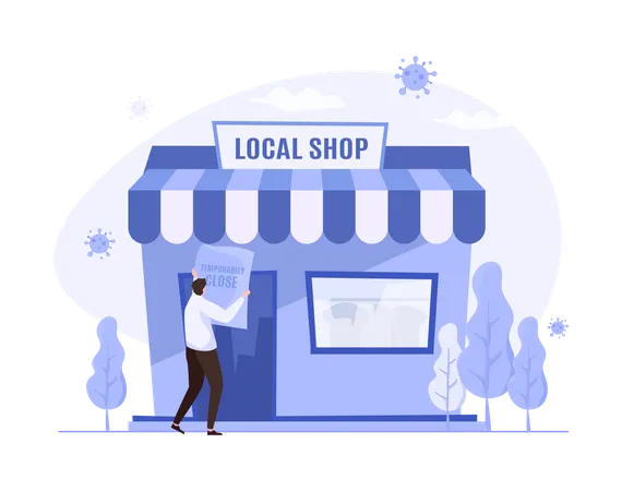 Local shop temporary closed  Illustration