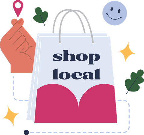 Local shopping  Illustration