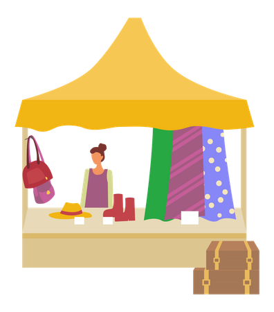 Local street clothes stall  Illustration