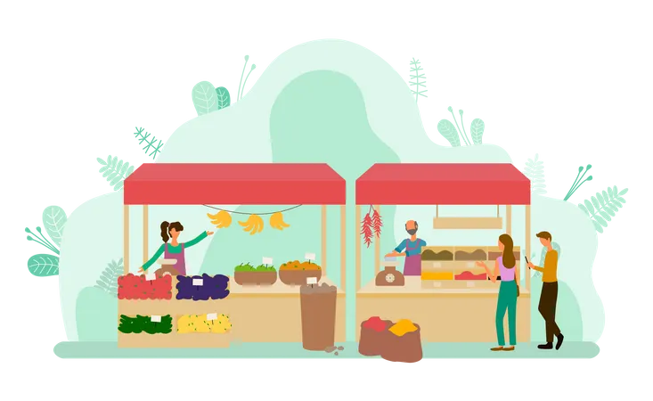 Local street vendor shop  Illustration