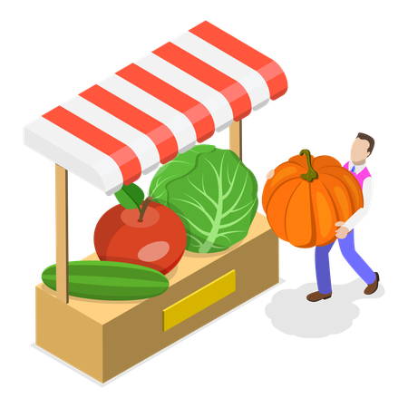 Local vegetable store  Illustration