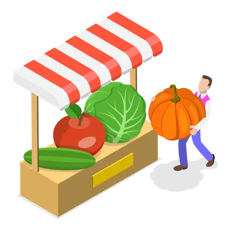 Local vegetable store  Illustration