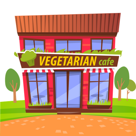 Local vegetarian cafe Illustration