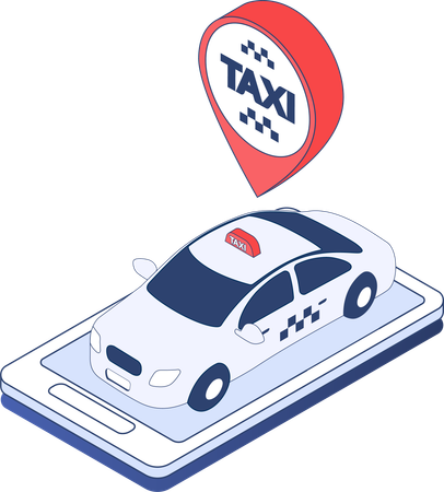 Localisation de taxi en ligne  Illustration