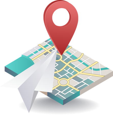 Informations de navigation de localisation sur les cartes  Illustration