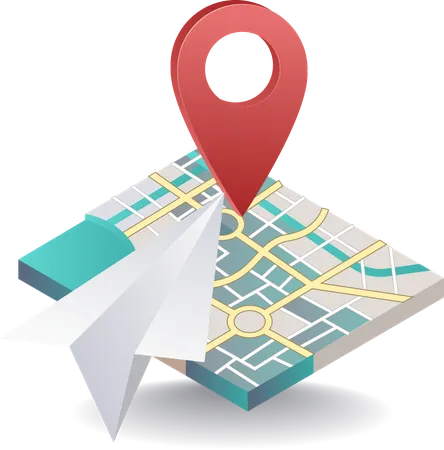 Informations de navigation de localisation sur les cartes  Illustration