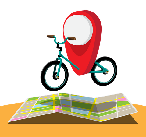 Localização da bicicleta  Ilustração