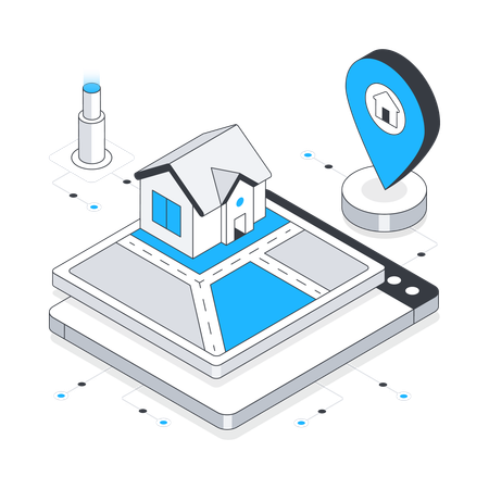 Localização residencial  Ilustração