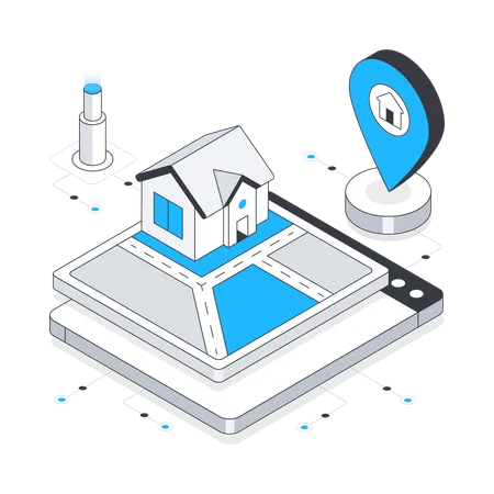 Localização residencial  Ilustração