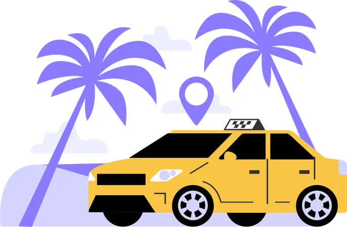 Localização do táxi  Ilustração