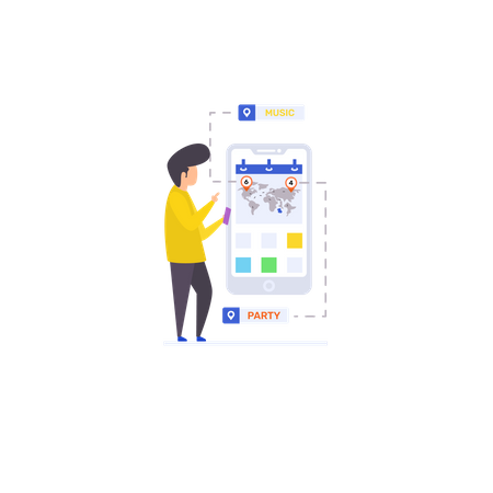 Locate Event  Illustration