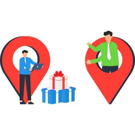 Location Based Gift Delivery Service  Illustration