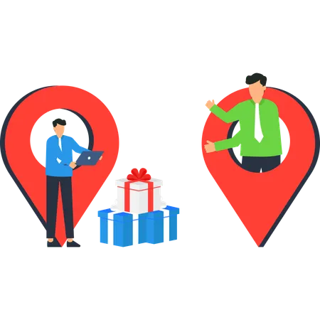 Location Based Gift Delivery Service  Illustration